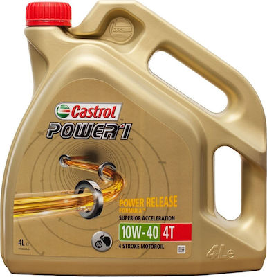 Castrol Power 1 Racing 4Τ Semi-synthetic Motorcycle Oil for Four-Stroke Engines 10W-40 4lt