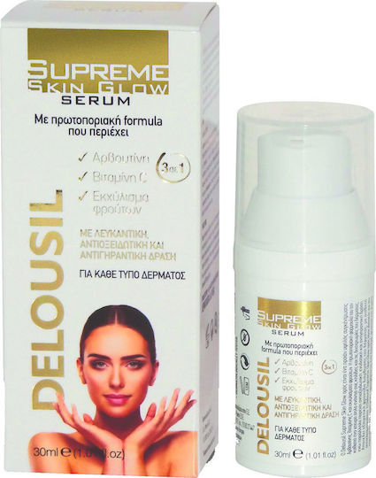 Delousil Supreme Skin Glow Ενυδατικό & Αντιγηραντικό Serum Προσώπου με Βιταμίνη C για Αποτοξίνωση & Λάμψη 30ml