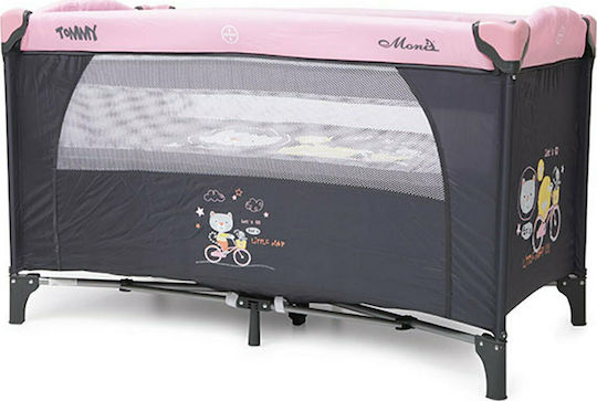 Cangaroo Tommy Playpen 2 Levels with Mattress Pink 120x60cm