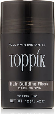Toppik Ίνες Κάλυψης Αραίωσης Μαλλιών με Κερατίνη Hair Building Fibers Regular Dark Brown 12gr
