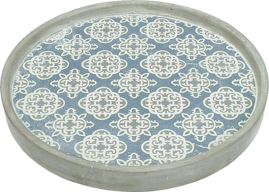Zaros Zaros Dekorative Runde Betonplatte Blau 22x22cm