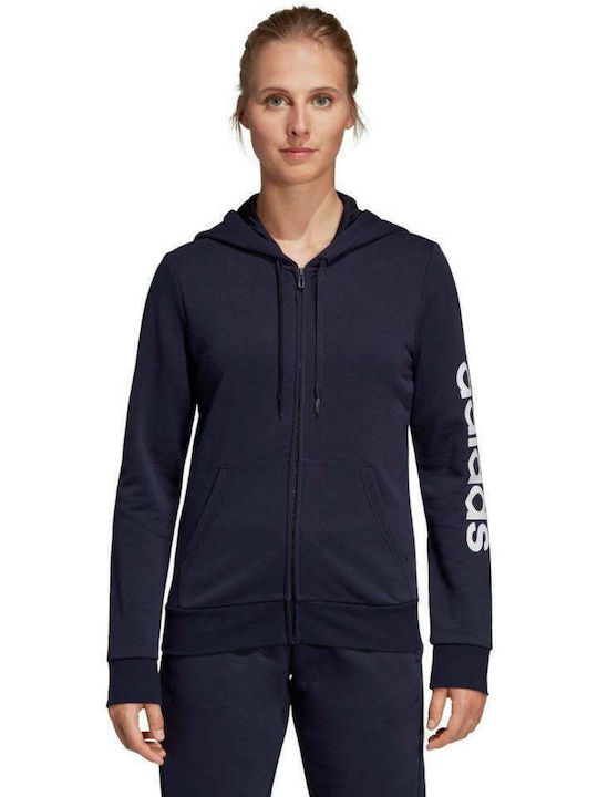 adidas Essentials Linear Ζακέτα Legend Ink με Κουκούλα