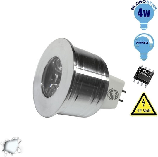 GloboStar Bec LED 4W pentru Soclu GU5.3 și Formă MR11 Alb rece 380lm