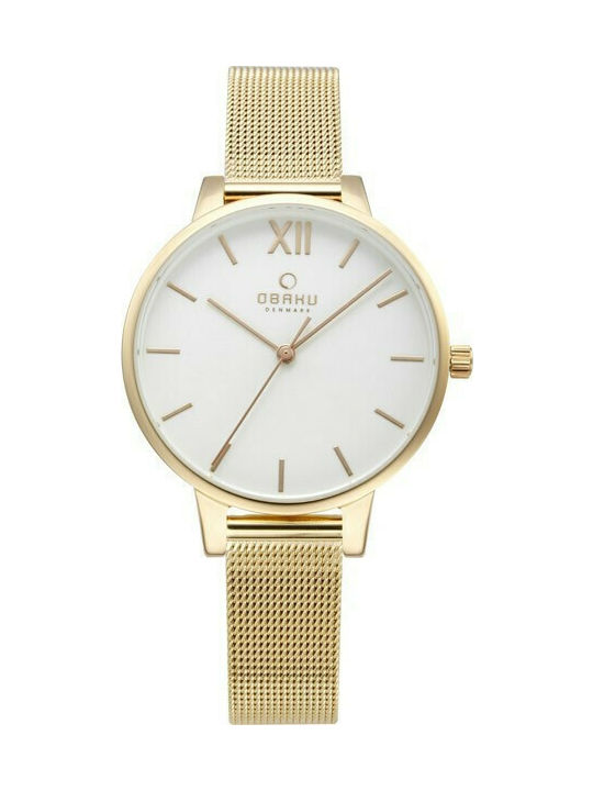 Obaku Uhr mit Gold Metallarmband V209LXGIMG