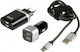 Lampa Car and Wall Set with USB-A Port and Cable USB-C Silver (38853)