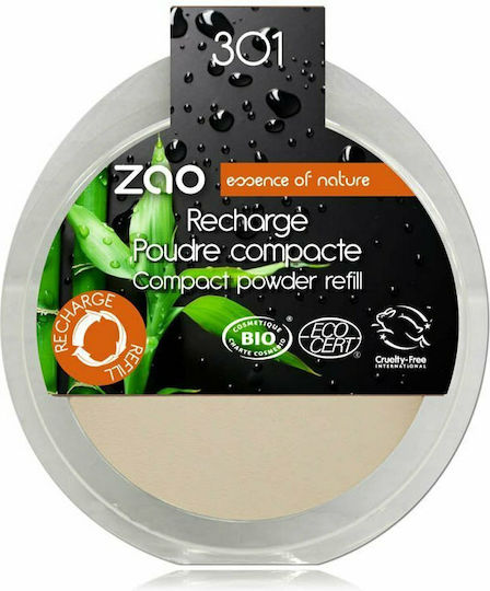 Zao Organic Makeup Organic Compact Poudre Refill Powder 301 Ivory 9gr