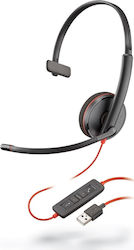 Plantronics Blackwire 3210 On Ear Multimedia Headphone with Microphone USB-A