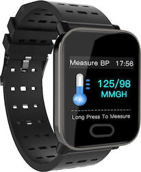 A6 46mm Smartwatch mit Pulsmesser (Schwarz)