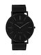 Oozoo Vintage Γυναικείο Ρολόι 44mm Μπαταρίας με Μαύρο Μεταλλικό Μπρασελέ