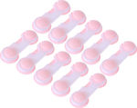 Cabinet & Drawer Protectors with Sticker made of Plastic in Pink Color 10x3.8x300εκ. 10pcs