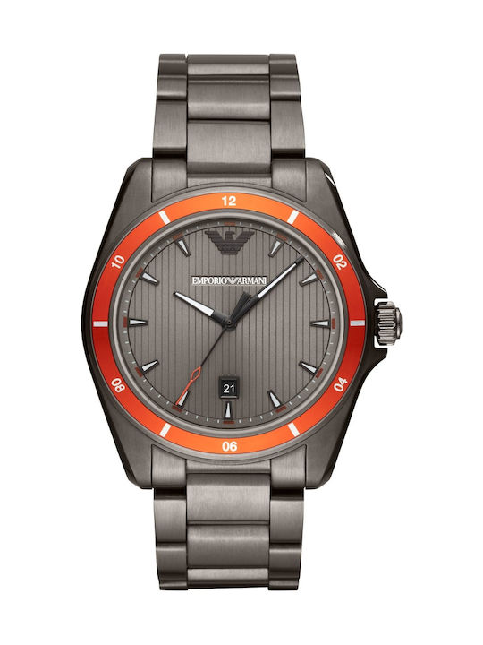 Emporio Armani Sigma Watch Battery with Gray Metal Bracelet