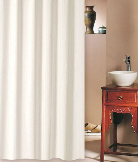 San Lorentzo Solid Fabric Shower Curtain 180x220cm Beige 1993 ΒΕΙGΕ