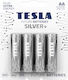 Tesla Batteries 4 Pack Alkaline Batteries AA Silver+ 1.5V