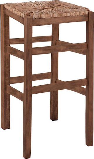 Hocker Bar mit Rückenlehne Korbweide Walnut 35x35x80cm
