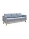 Three-Seater Fabric Sofa Gray 168x70cm