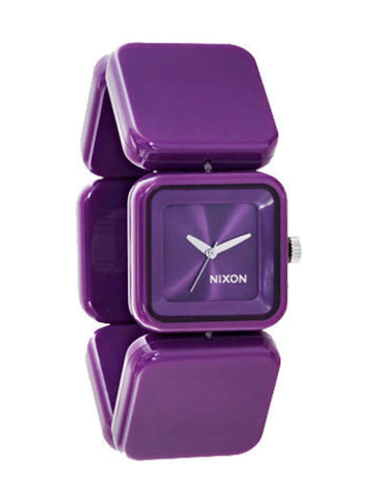 Nixon Misty Γυναικείο Ρολόι 33mm Μπαταρίας με Μωβ Καουτσούκ Λουράκι