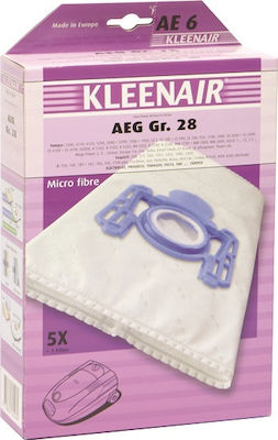 Kleenair AE-6 Type GR28 Vacuum Cleaner Bags 5pcs Compatible with AEG Vacuum Cleaners