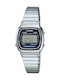 Casio Vintage Ψηφιακό Ρολόι με Ασημί Μεταλλικό Μπρασελέ