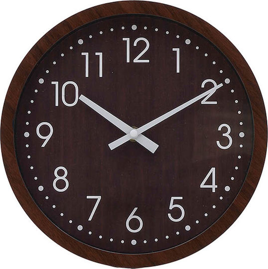 Inart Wanduhr Kunststoff Braun Ø25cm
