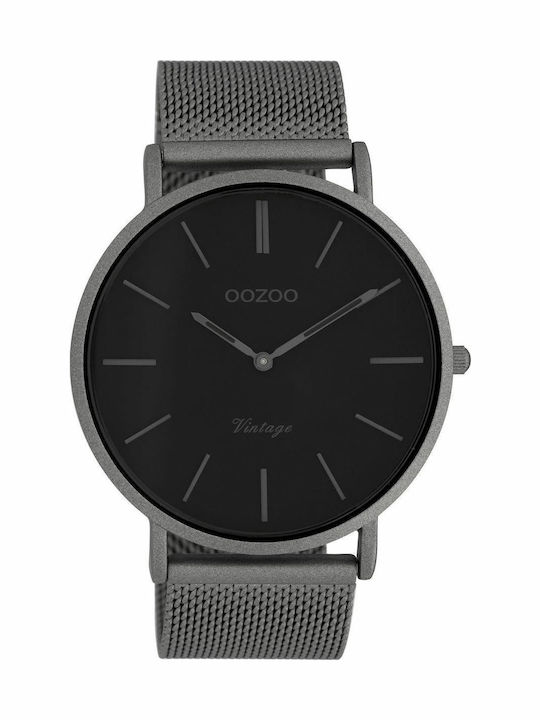 Oozoo Vintage Womens Watch 44mm Battery with Grey Stainless Steel Bracelet