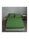 Le Blanc Sheet for Single Bed with Elastic 100x200+20cm. Cotton Line Haki
