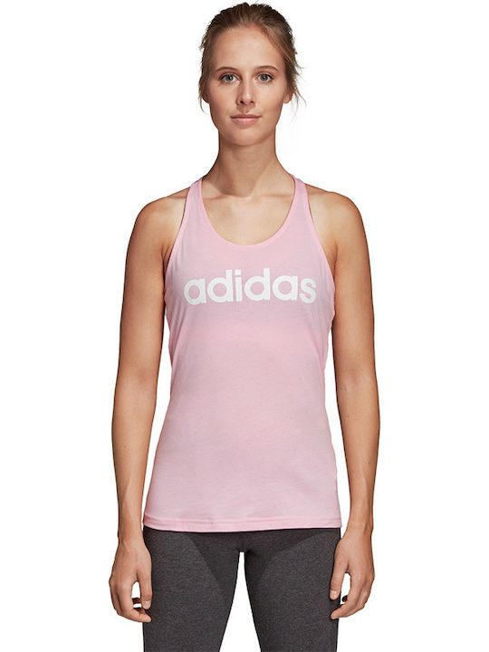 Adidas Essentials Linear Αμάνικη Γυναικεία Αθλητική Μπλούζα Ροζ