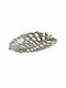 Inart Aluminum Decorative Platter Leaf Silver 26x17x3cm