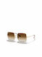 Ray Ban Square Women's Sunglasses with Gold Metal Frame and Brown Gradient Lens RB1971 9147/51