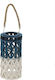 Inart Lantern Wooden Tabletop Blue 15x15x30εκ. 1pcs