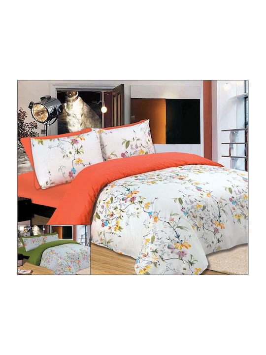 Le Blanc Sheet Sets Single 170x245cm. Flowers Peach 3pcs