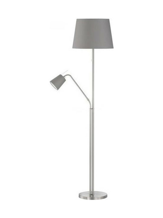 Fischer Honsel Floor Lamp H175xW40cm. with Socket for Bulb E14 Gray