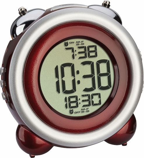 TFA TFA Digital Tabletop Clock Plastic with Alarm Red