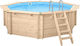Interline Round Swimming Pool 29.98 Liters Wooden Beige