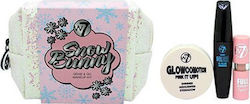 W7 Cosmetics Grab & Go Makeup Set for Face, Eyes & Lips with Toiletry Bag Snow Bunny 3pcs