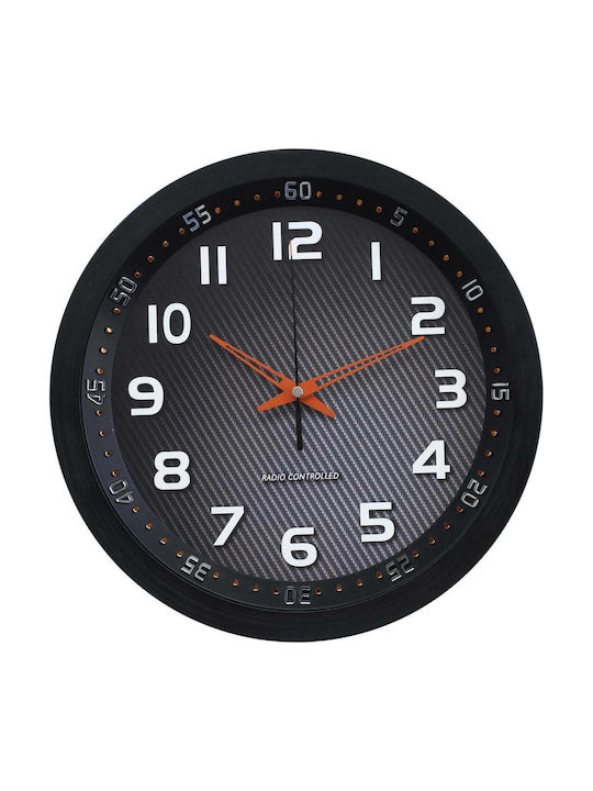 Technoline Wall Clock Metallic Black Ø30cm