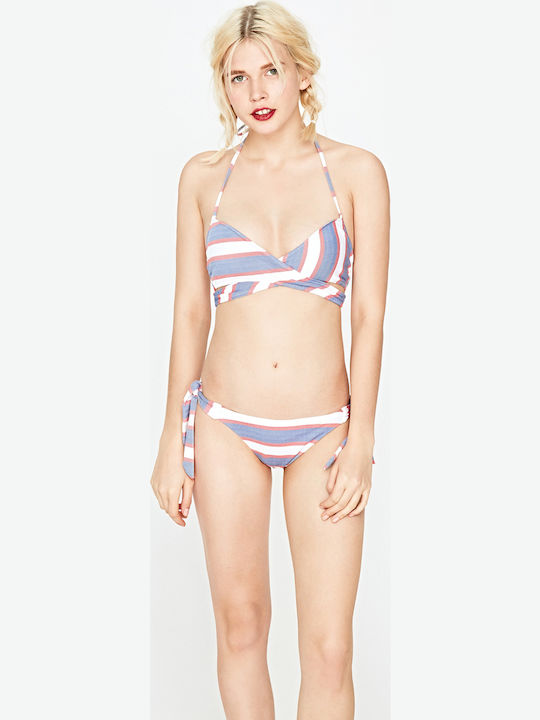 Pepe Jeans Bikini Set Triangle Top & Slip Bottom with Laces Sophie Striped