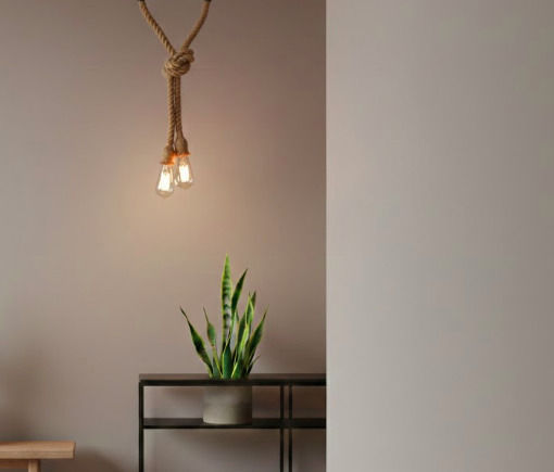 GloboStar Rope Pendant Light Beige 30x100cm