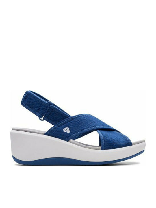 Clarks Step Cali Cove Damenplattformen Blau