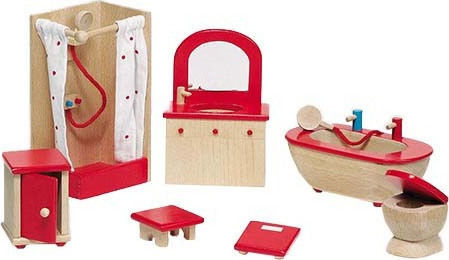 Goki Furniture for Flexible Puppets Bathroom Έπιπλα για Κουκλόσπιτο
