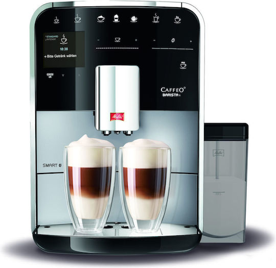 Melitta Barista T Smart F83/0-101 Automatic Espresso Coffee Machine 1450W Pressure 15bar with Grinding Burrs Silver F83/0-101