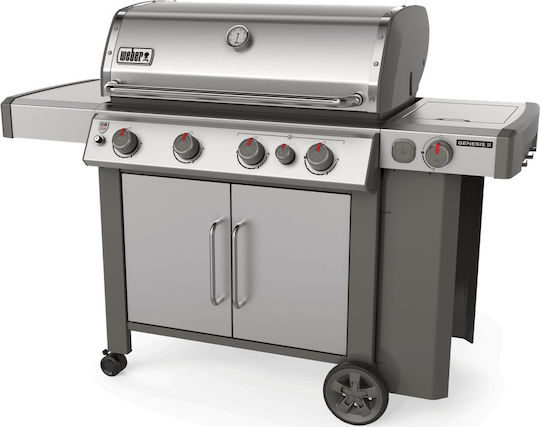 Weber Genesis II SP-435 Газово Барбекю Чугунена Решетка 86брx48брсм. с 4 бр 14.07кВт и Страничен Нагревател
