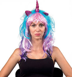 Perucă de Carnaval Unicorn Drept Multicolor