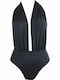 Rock Club One-Piece Swimsuit with Open Back Black