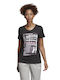 Adidas Linear Women's Athletic T-shirt Polka Dot Black
