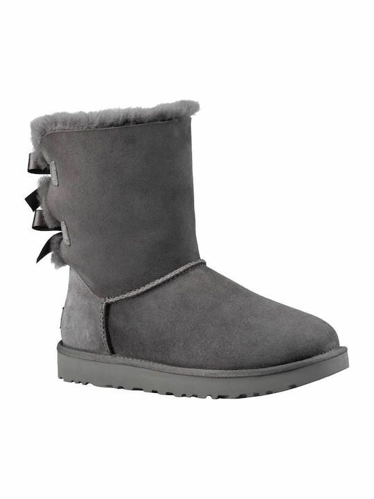 Ugg Australia Bailey Bow II Suede Women's Boots with Fur Gray