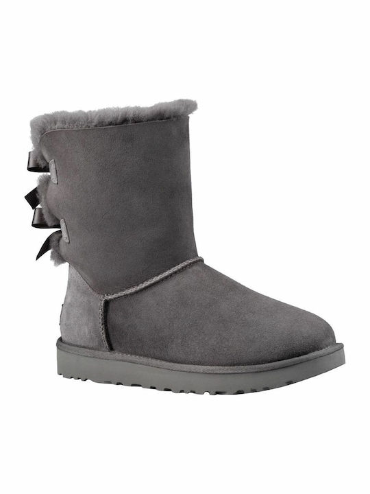 Suede Women's Boots with Fur Bailey Bow II Gray