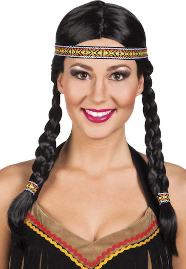 Carnival Wig with Braids Brunette