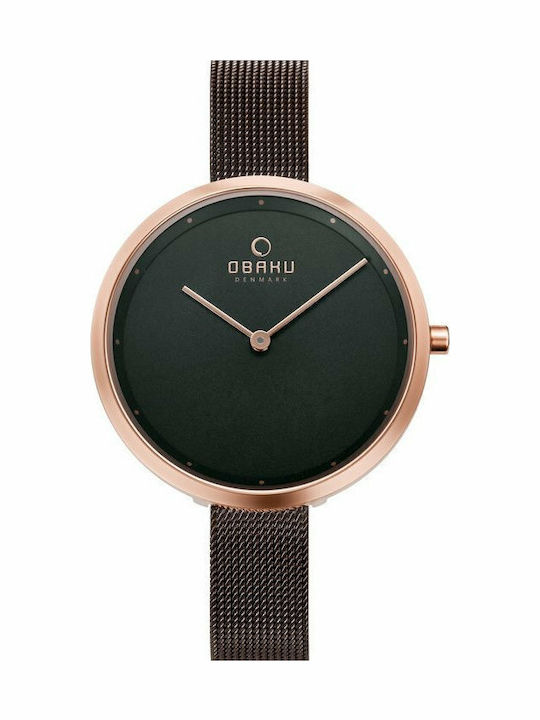 Obaku Dok Damen Uhr mit Braun Metallarmband