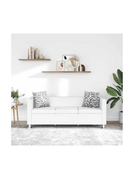 Three-Seater Couch Artificial Leather White 170x62.5x63 cm 242211