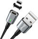Awei Elough E05 Магнитно отделяемо USB-A към Lightning кабел Черен 1м